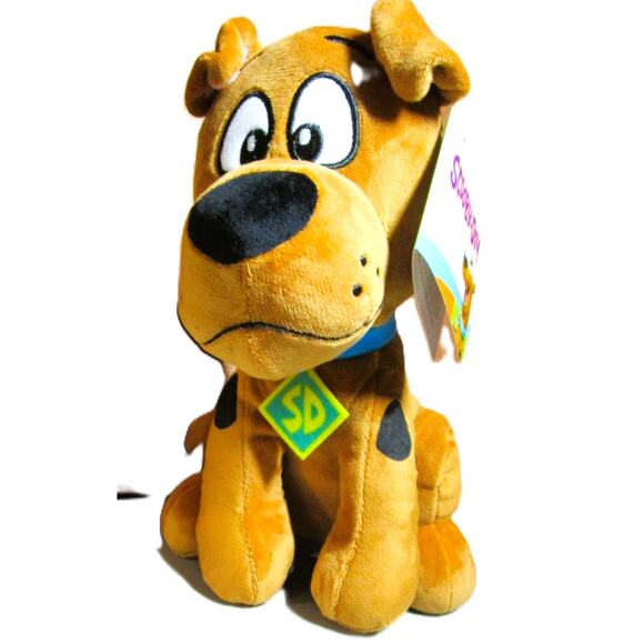 Scooby Doo Brown Plush Toy 9.5 Inches Tall Cartoon Dog with Collar and Tag - Picture 1 of 5